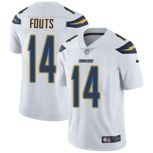 Nike Chargers #14 Dan Fouts White Men's Stitched NFL Vapor Untouchable Limited Jersey - Click Image to Close